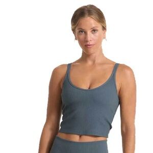 Vuori Rib Cross Back Tank in Stone